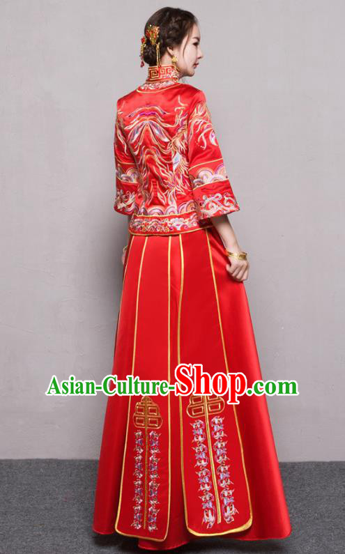 Traditional Chinese Wedding Costumes Traditional Xiuhe Suits Ancient Chinese bridal Full Dress