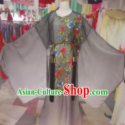 Chinese Traditional Beijing Opera Scholar Embroidered Black Robe Peking Opera Niche Costume for Adults