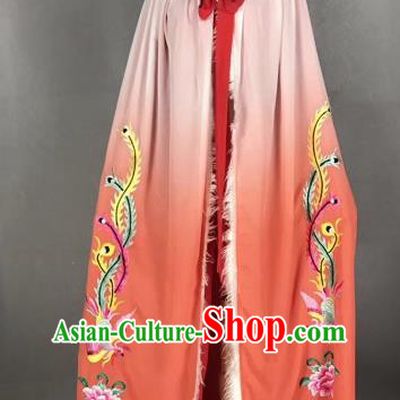 Chinese Traditional Peking Opera Princess Red Cloak Beijing Opera Diva Embroidered Phoenix Costumes for Adults