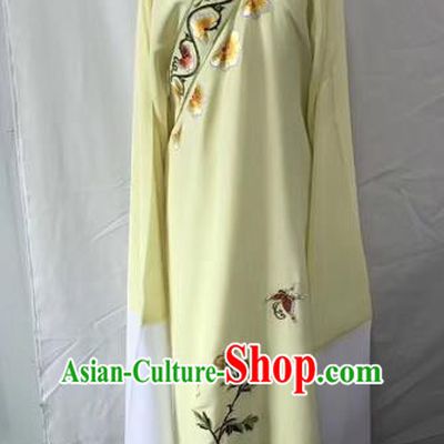Chinese Traditional Beijing Opera Niche Embroidered Peony Yellow Robe Peking Opera Young Men Costume for Adults