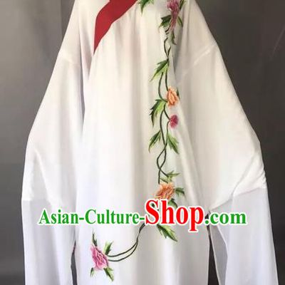 Chinese Traditional Beijing Opera Scholar White Robe Peking Opera Niche Costume for Adults