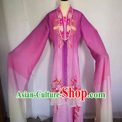 Chinese Peking Opera Princess Purple Dress Traditional Beijing Opera Diva Embroidered Costumes for Adults