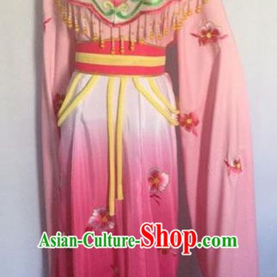 Chinese Ancient Peking Opera Young Lady Pink Dress Traditional Beijing Opera Diva Costumes for Adults