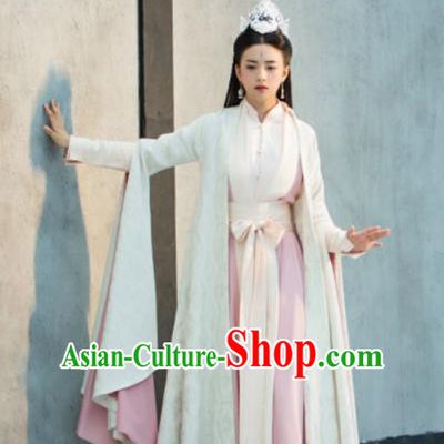 Legend Of Fu Yao Chinese Ancient Princess Costumes Traditional Palace Lady Hanfu Dress and Headpiece Complete Set