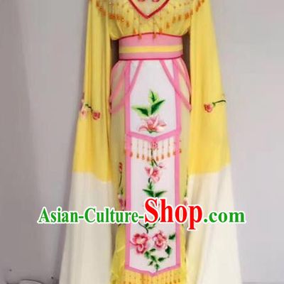 Traditional Chinese Peking Opera Princess Fairy Yellow Dress Beijing Opera Diva Costume for Adults