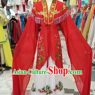 Chinese Shaoxing Opera Princess Red Dress Traditional Beijing Opera Diva Costume for Adults