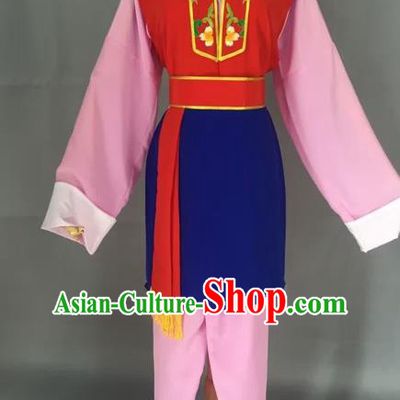 Chinese Beijing Opera Pantaloon Pink Clothing Ancient Village Women Costume for Adults