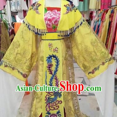 Chinese Shaoxing Opera Imperial Empress Embroidered Dress Traditional Beijing Opera Diva Costume for Adults