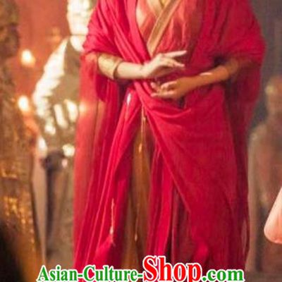 Chinese Ancient Princess Costumes Legend Of Fu Yao Palace Lady Red Dress for Women