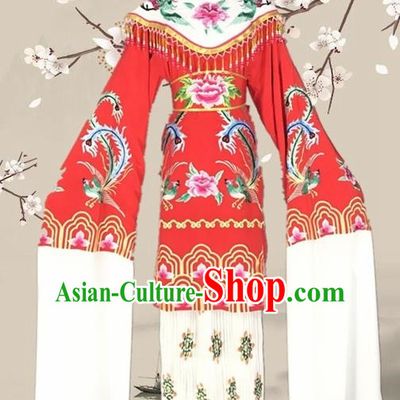 Chinese Traditional Beijing Opera Actress Red Dress Ancient Palace Empress Costume for Adults