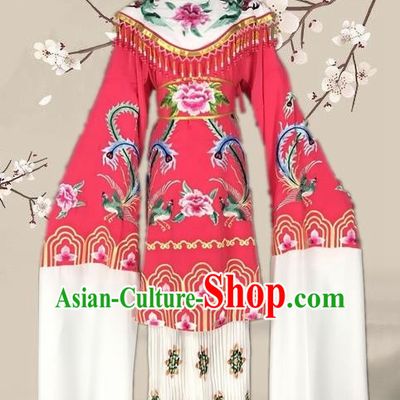 Chinese Traditional Beijing Opera Actress Rosy Dress Ancient Palace Empress Costume for Adults