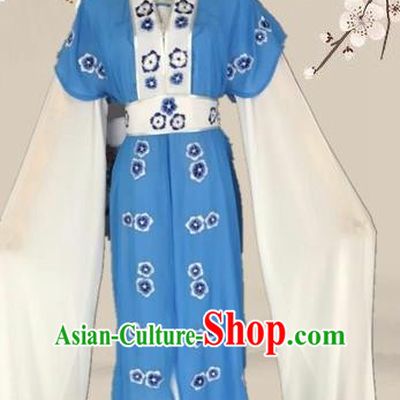 Chinese Traditional Beijing Opera Actress Blue Clothing Ancient Princess Costume for Adults