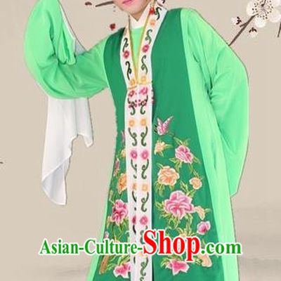 Chinese Traditional Beijing Opera Actress Green Clothing Ancient Princess Costume for Adults