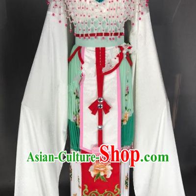 Chinese Ancient Princess Green Costume Traditional Beijing Opera Diva Dress for Adults