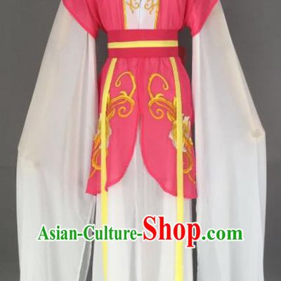 Chinese Ancient Court Maid Rosy Dress Traditional Beijing Opera Actress Costume for Adults