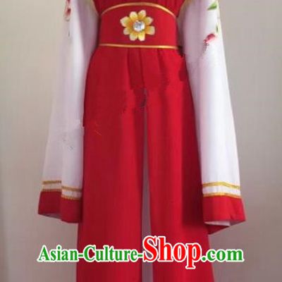 Chinese Ancient Young Lady Red Dress Traditional Beijing Opera Actress Costume for Adults