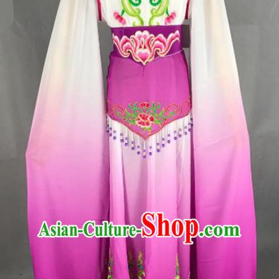 Chinese Ancient Court Maid Purple Dress Traditional Beijing Opera Diva Costume for Adults