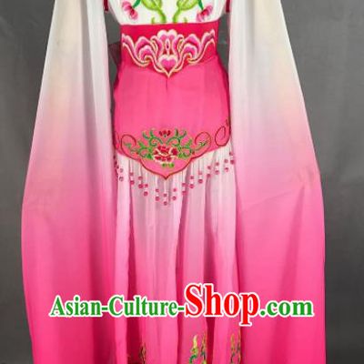 Chinese Ancient Court Maid Pink Dress Traditional Beijing Opera Diva Costume for Adults