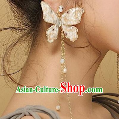 Top Grade Bride Wedding Accessories Crystal Butterfly Earrings for Women