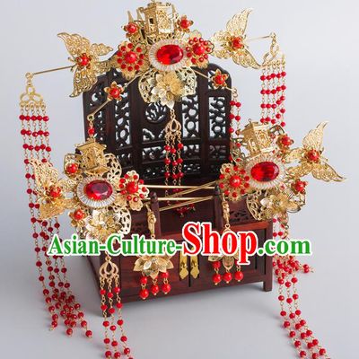 Chinese Ancient Wedding Bride Hair Clips Hair Accessories Traditional Hairpins for Women