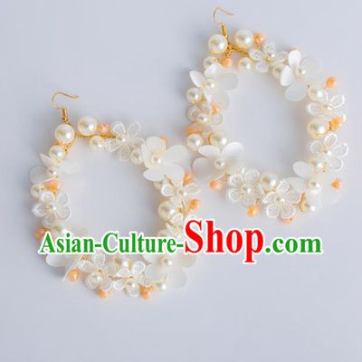Top Grade Bride Wedding Jewelry Accessories Lace Flowers Earrings for Women