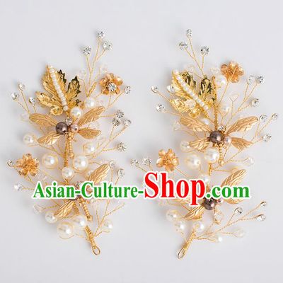 Top Grade Bride Wedding Hair Accessories Golden Dragonfly Hair Claws for Women