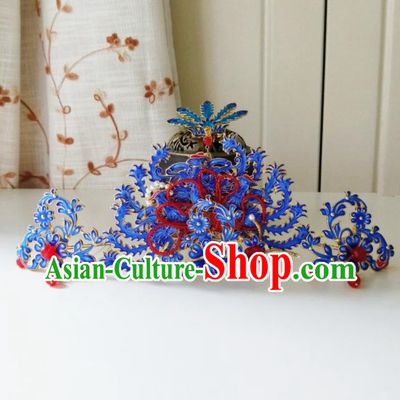 Chinese Ancient Cloisonne Phoenix Coronet Qing Dynasty Hair Accessories Hairpins for Women