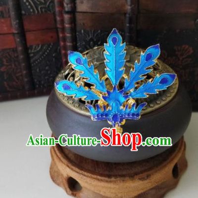 Chinese Ancient Cloisonne Phoenix Hair Comb Qing Dynasty Hair Accessories Hairpins for Women