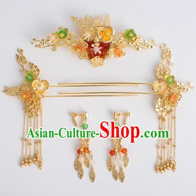 Chinese Traditional Wedding Bride Hair Comb Ancient Hair Accessories Hairpins for Women