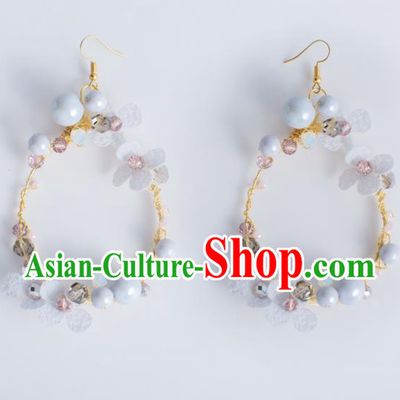 Top Grade Bride Wedding Accessories Purple Beads Earrings for Women