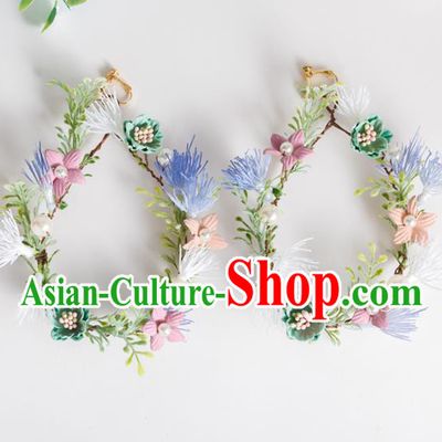 Top Grade Chinese Bride Wedding Accessories Flowers Earrings for Women