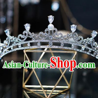 Top Grade Baroque Princess Crystal Royal Crown Wedding Bride Hair Accessories for Women
