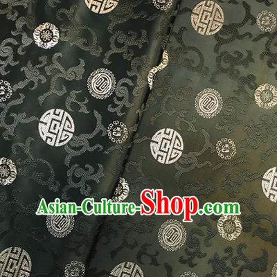 Asian Chinese Traditional Palace Pattern Atrovirens Brocade Fabric Silk Fabric Chinese Fabric Material