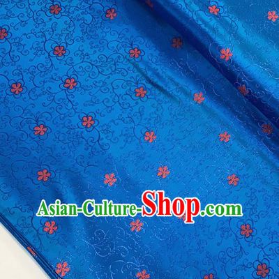 Asian Chinese Traditional Pattern Blue Brocade Fabric Silk Fabric Chinese Fabric Material