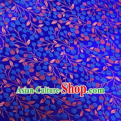 Asian Chinese Traditional Pattern Royalblue Brocade Fabric Silk Fabric Chinese Fabric Material
