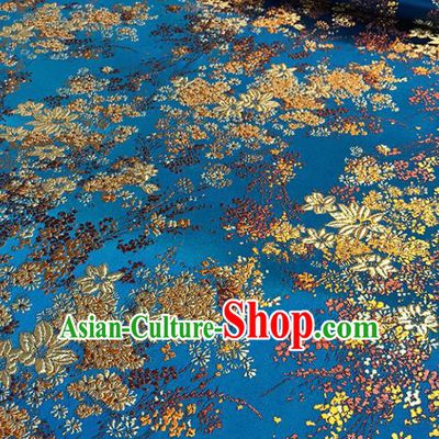 Asian Chinese Traditional Blue Brocade Fabric Silk Fabric Chinese Fabric Material
