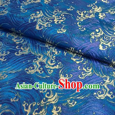 Asian Chinese Traditional Cheongsam Blue Brocade Fabric Silk Fabric Chinese Fabric Material