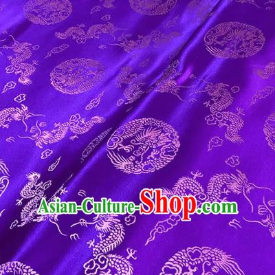 Asian Chinese Traditional Cheongsam Dragon Pattern Purple Brocade Fabric Silk Fabric Chinese Fabric Material