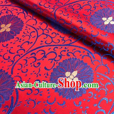 Asian Chinese Traditional Cheongsam Palace Pattern Red Brocade Fabric Silk Fabric Chinese Fabric Material