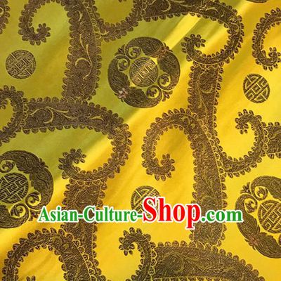 Golden Brocade Asian Chinese Traditional Cheongsam Fabric Silk Fabric Chinese Fabric Material