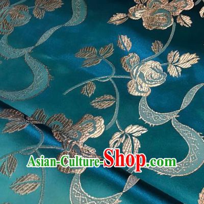 Green Brocade Asian Chinese Traditional Palace Pattern Fabric Silk Fabric Chinese Fabric Material