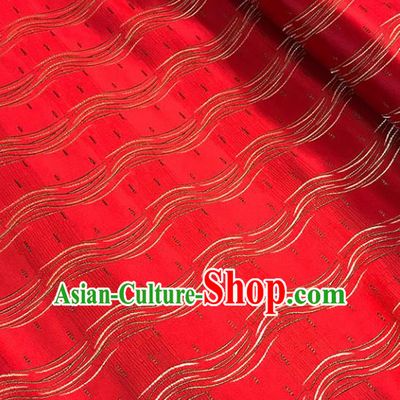 Red Brocade Asian Chinese Traditional Palace Pattern Fabric Silk Fabric Chinese Fabric Material