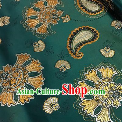 Atrovirens Brocade Asian Chinese Traditional Palace Pattern Fabric Silk Fabric Chinese Fabric Material