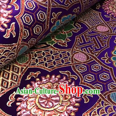 Purple Brocade Asian Chinese Traditional Pattern Fabric Silk Fabric Chinese Fabric Material
