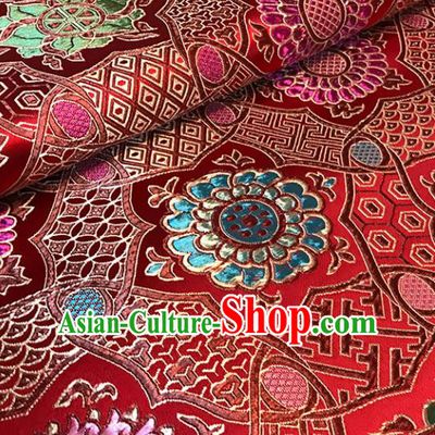 Asian Red Brocade Chinese Traditional Pattern Fabric Silk Fabric Chinese Fabric Material