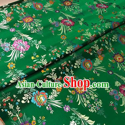 Asian Green Brocade Chinese Traditional Begonia Pattern Fabric Silk Fabric Chinese Fabric Material