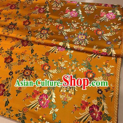 Asian Golden Brocade Chinese Traditional Begonia Pattern Fabric Silk Fabric Chinese Fabric Material