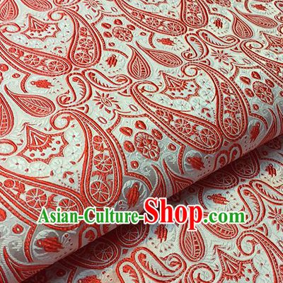 Asian Chinese Brocade Traditional Red Pattern Fabric Silk Fabric Chinese Fabric Material
