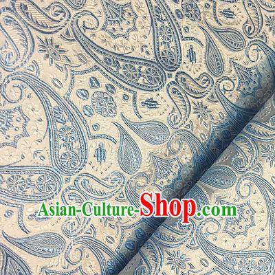 Asian Chinese Brocade Traditional Blue Pattern Fabric Silk Fabric Chinese Fabric Material