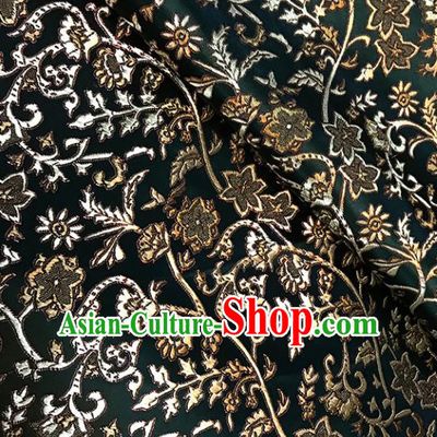 Asian Chinese Traditional Pattern Atrovirens Brocade Fabric Silk Fabric Chinese Fabric Material